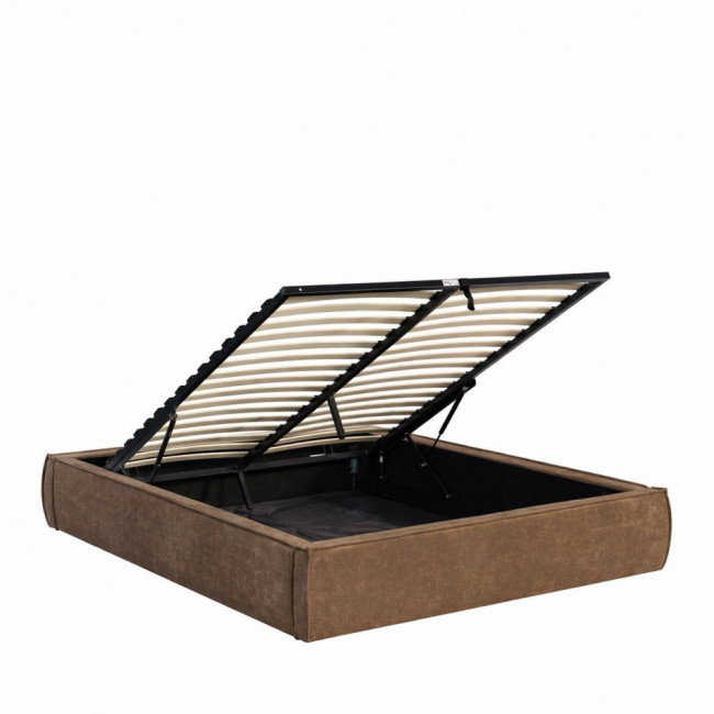 Liberio - Lit coffre en tissu 140x190cm