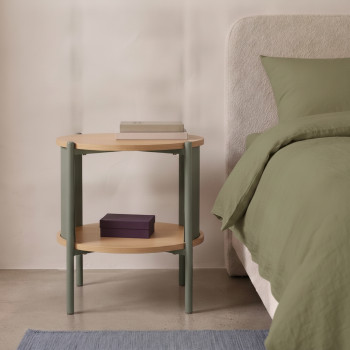 Paco - Table de chevet en bois et métal