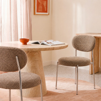 Kyoto - Lot de 2 chaises en tissu pieds chrome