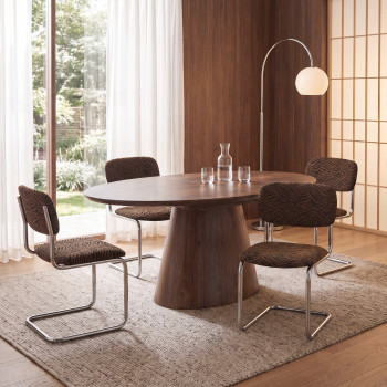 Cami - Table à manger extensible 6 à 8 personnes ovale en bois