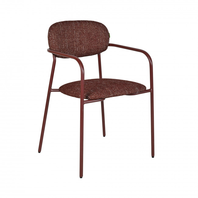 Anatole - Lot de 2 fauteuils de table en tissu pieds métal