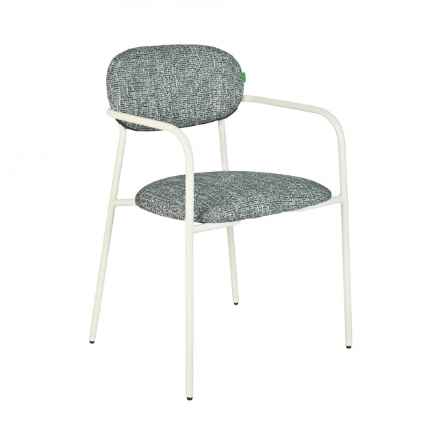 Anatole - Lot de 2 fauteuils de table en tissu pieds métal