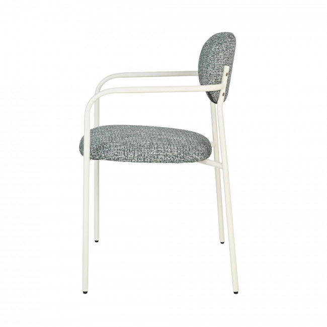 Anatole - Lot de 2 fauteuils de table en tissu pieds métal