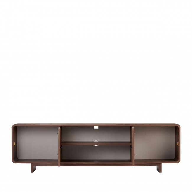 Dima - Meuble tv 2 portes aux bords arrondis en bois L180cm