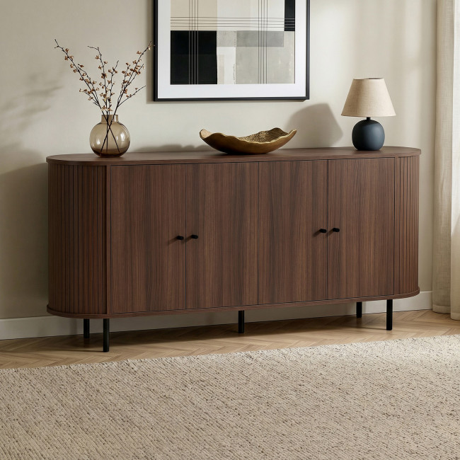 Pazar - Buffet 4 portes aux bords arrondis en bois L180cm