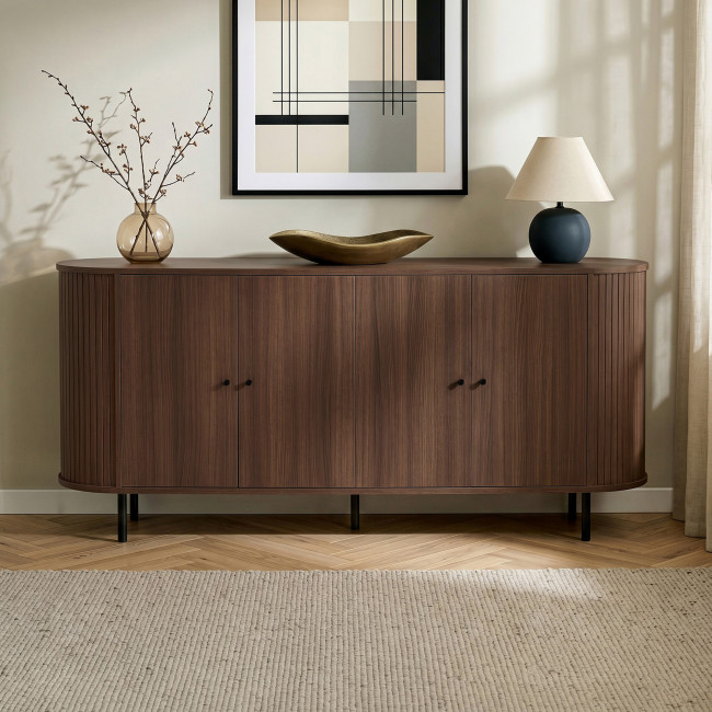 Pazar - Buffet 4 portes aux bords arrondis en bois L180cm