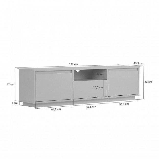 Kula - Meuble tv 3 portes en bois L160cm