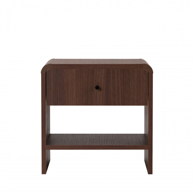 Milano - Table de chevet 1 tiroir aux bords arrondis en bois