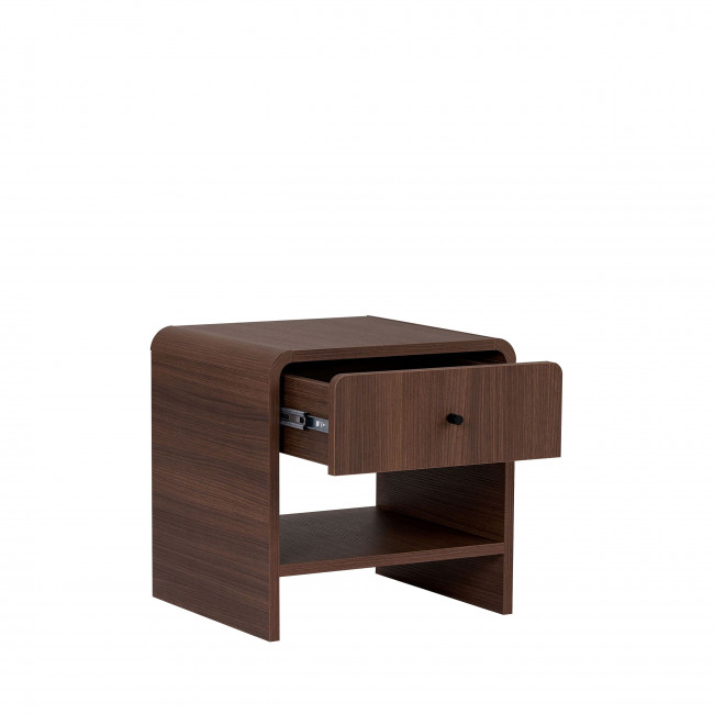 Milano - Table de chevet 1 tiroir aux bords arrondis en bois