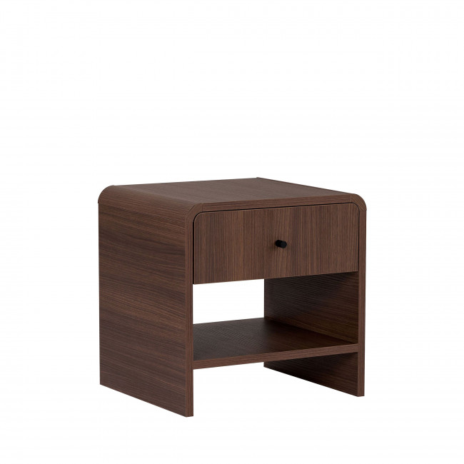 Milano - Table de chevet 1 tiroir aux bords arrondis en bois