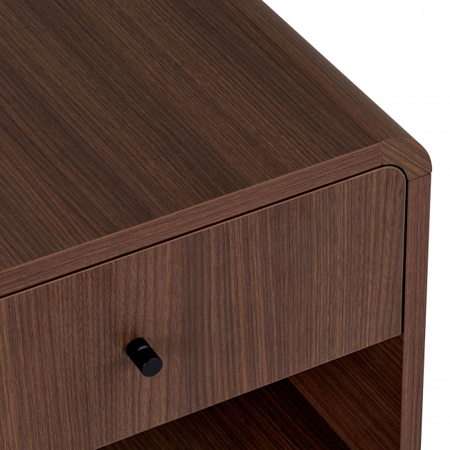 Milano - Table de chevet 1 tiroir aux bords arrondis en bois