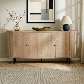Pazar - Buffet 4 portes aux bords arrondis en bois L180cm