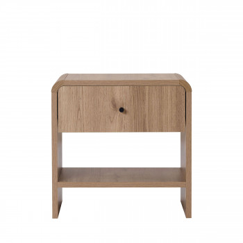 Milano - Table de chevet 1 tiroir aux bords arrondis en bois