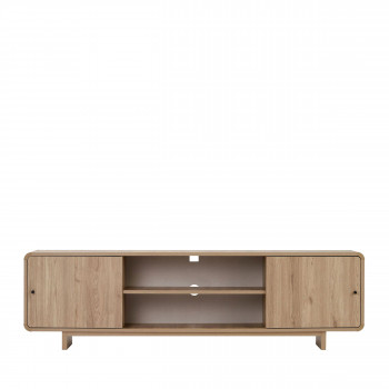 Dima - Meuble tv 2 portes aux bords arrondis en bois L180cm