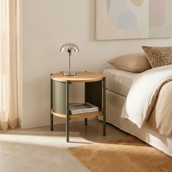 Paco - Table de chevet en bois et métal