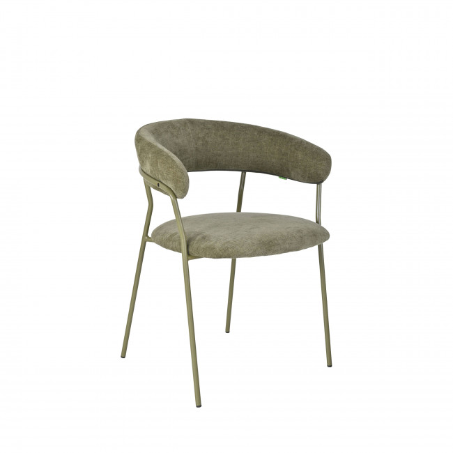 Celesty - Lot de 2 fauteuils de table en tissu pieds métal