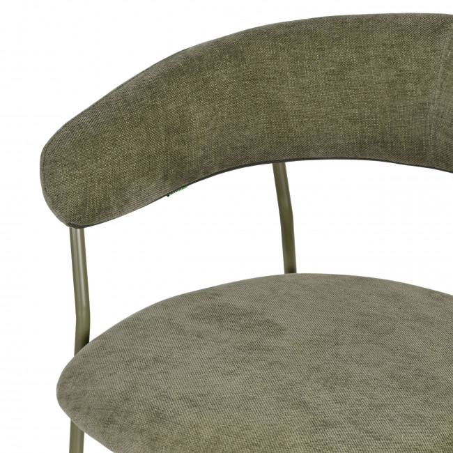 Celesty - Lot de 2 fauteuils de table en tissu pieds métal