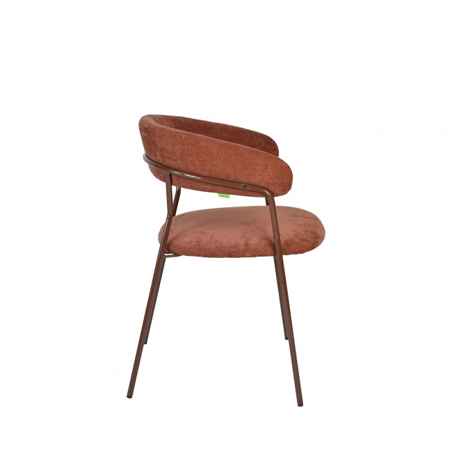 Celesty - Lot de 2 fauteuils de table en tissu pieds métal