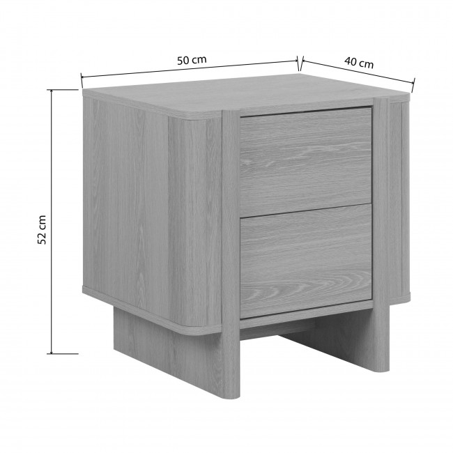 Oli - Table de chevet 2 tiroirs en bois