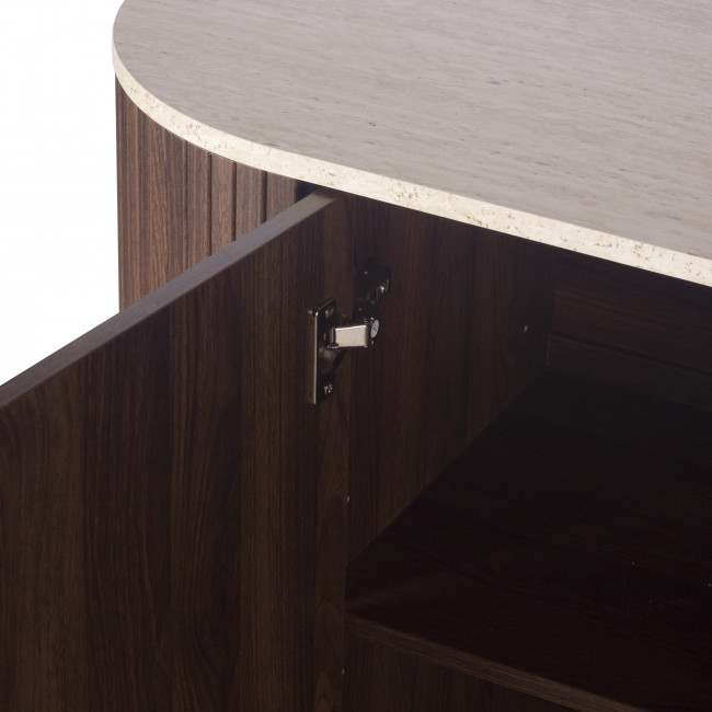 Alma - Buffet 2 portes en bois effet travertin L120cm