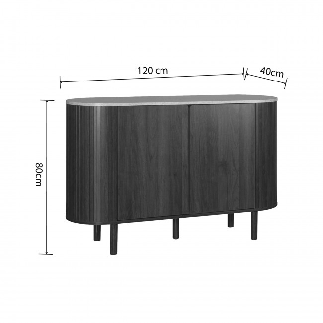 Alma - Buffet 2 portes en bois effet travertin L120cm
