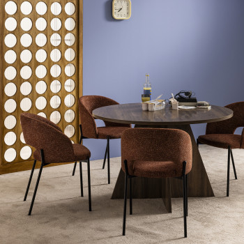 Soren - Lot de 2 chaises en tissu et métal