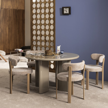 Izzy - Lot de 2 chaises en tissu piètement effet bois clair