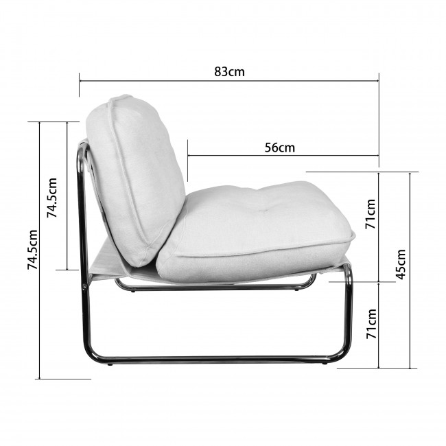 Basil - Fauteuil en tissu pieds chrome