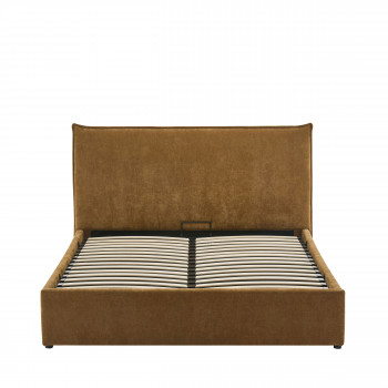 Cama -  Lit coffre en tissu 140x190cm