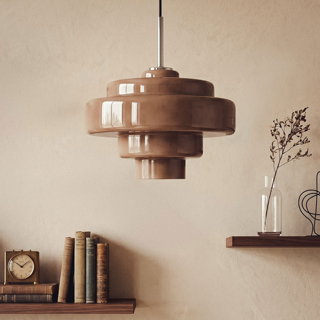 Ella - Suspension ronde en métal finition brillant ø30cm