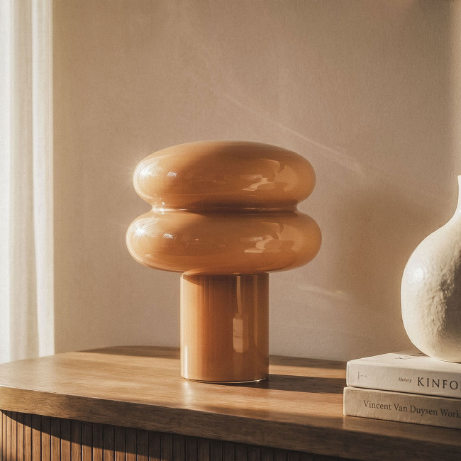 Tino - Lampe à poser ronde en verre ø20cm