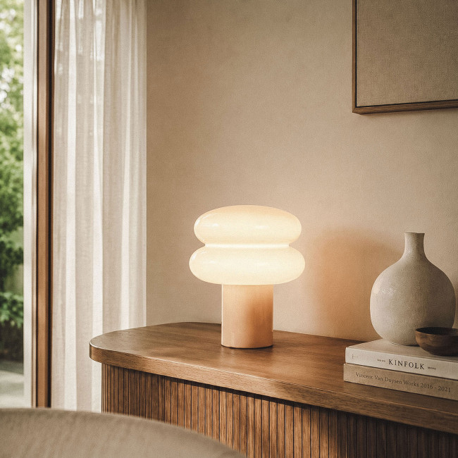 Tino - Lampe à poser ronde en verre ø20cm