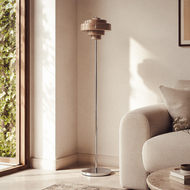 Ella - Lampadaire en métal finition brillant H150cm