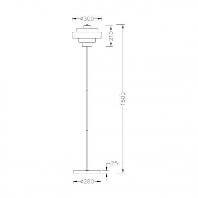 Ella - Lampadaire en métal finition brillant H150cm