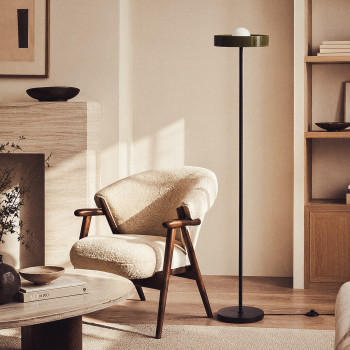 Flo - Lampadaire en verre et métal finition brillant H158cm