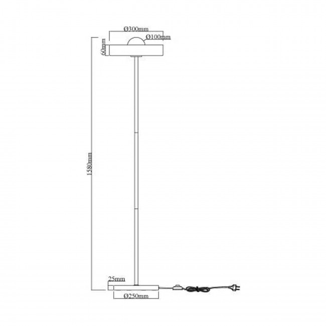 Flo - Lampadaire en verre et métal finition brillant H158cm