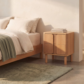 Noa - Table de chevet 2 tiroirs en bois