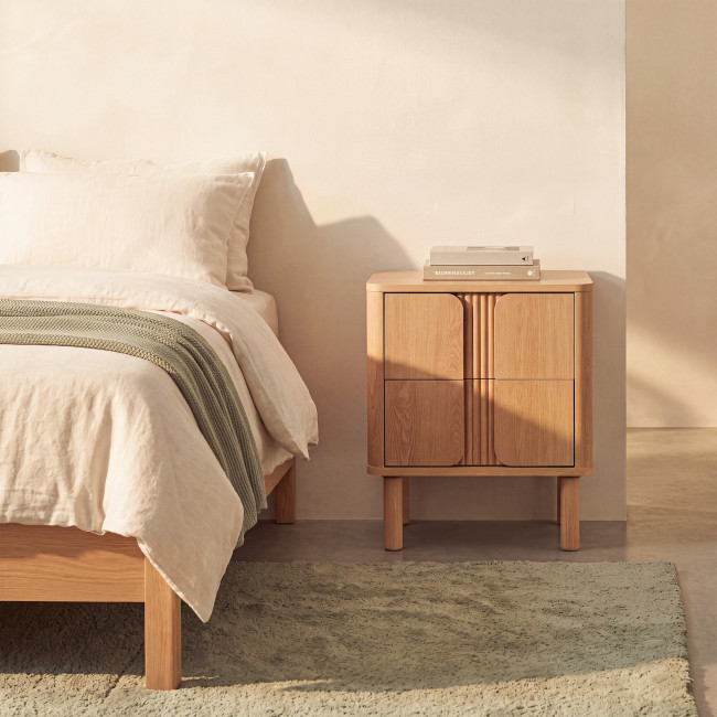 Noa - Table de chevet 2 tiroirs en bois