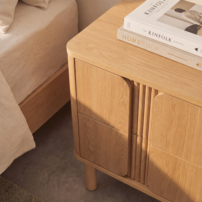 Noa - Table de chevet 2 tiroirs en bois