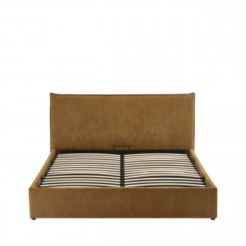 Cama -  Lit coffre en tissu 160x200cm