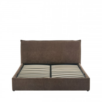 Cama -  Lit coffre en tissu 160x200cm