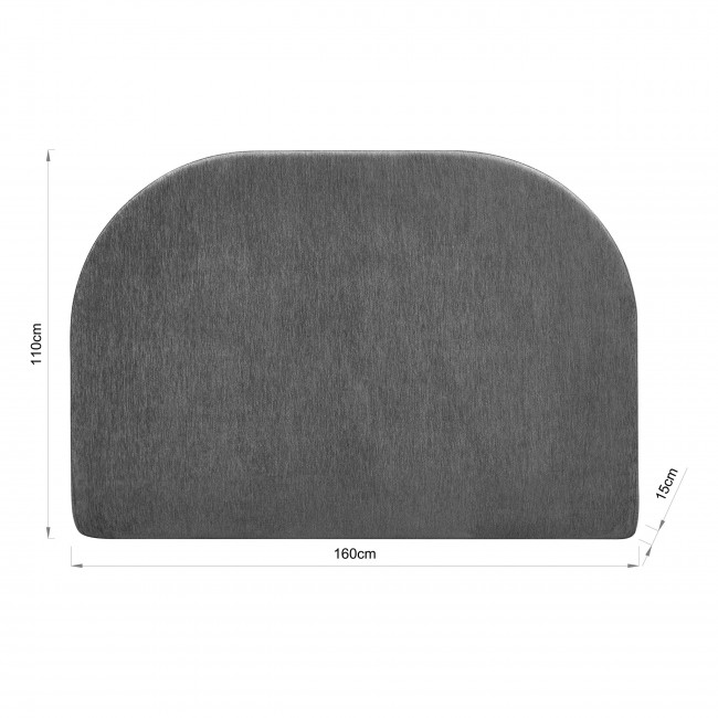 Wayne - Tête de lit compressée en tissu demi-lune L 160 cm