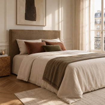 Lily - Tête de lit compressée en tissu L 180 cm