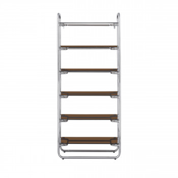 Delio - Etagère en verre et pieds chrome H163cm