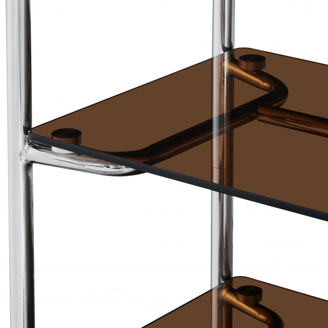 Delio - Etagère en verre et pieds chrome H163cm