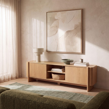 Oli - Meuble TV 2 portes en bois L160cm