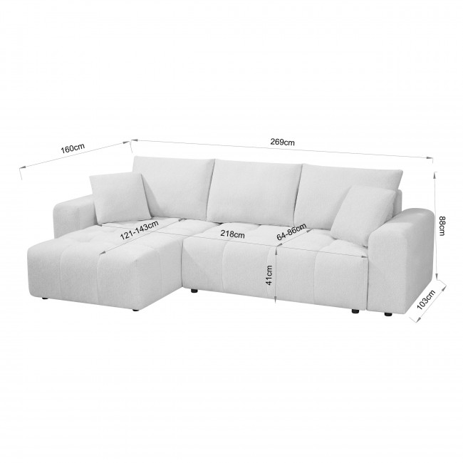 Giovano - Canapé d'angle réversible convertible 4 places en tissu