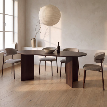 Calian - Table à manger 8 personnes ovale en bois