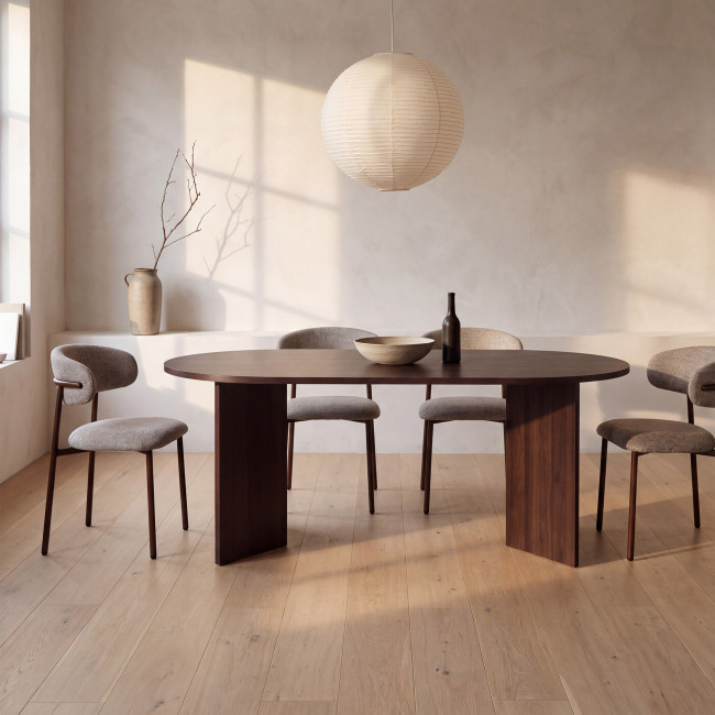 Calian - Table à manger 8 personnes ovale en bois