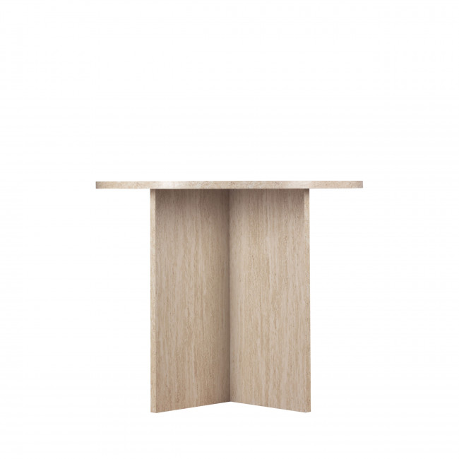 Calian - Table à manger 8 personnes ovale effet travertin 